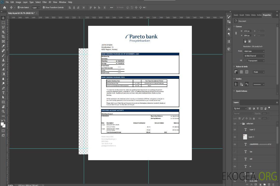 Banque Pareto de Norvège excel pdf template